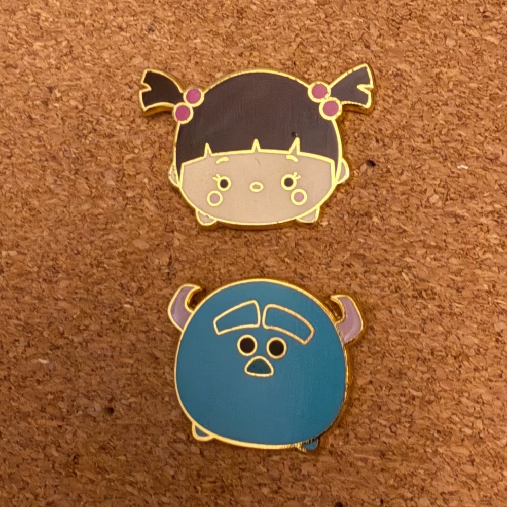 Authentic Disney Tsum Tsum Boo and Sully Monsters Inc Pins Set of Two
